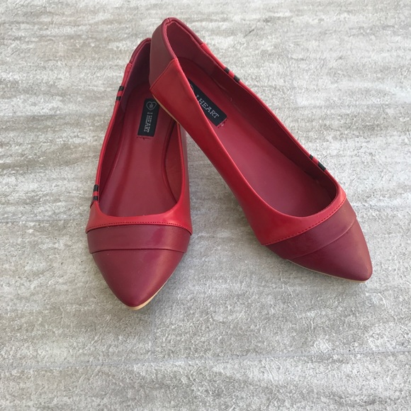 I Heart Iron Fist Limited Edition Crayon Red Flats - Picture 2 of 6